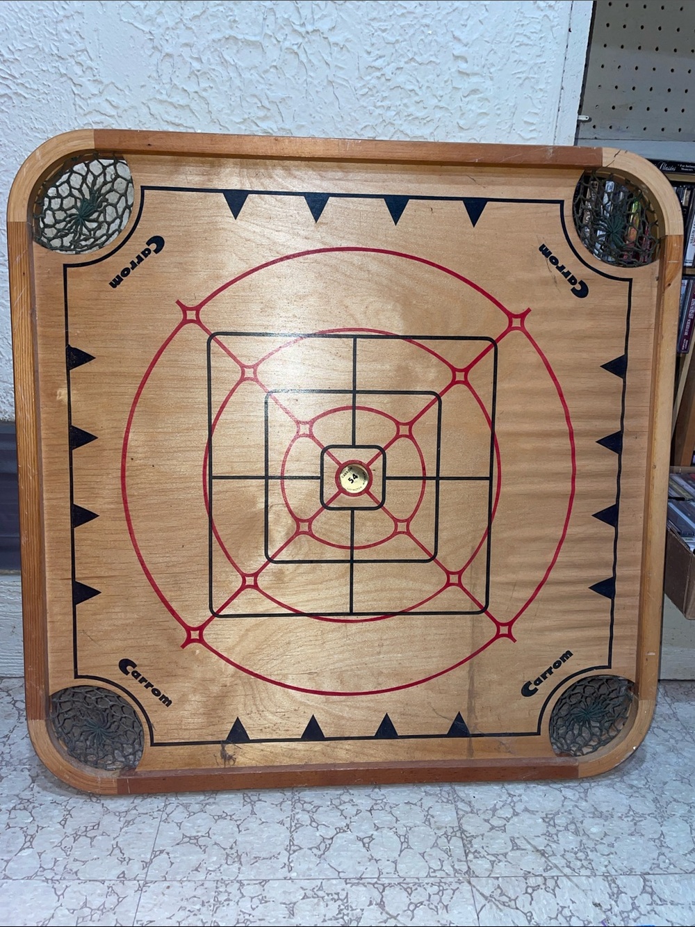 Board Game - Natural Wood with Red and Black Play Markings